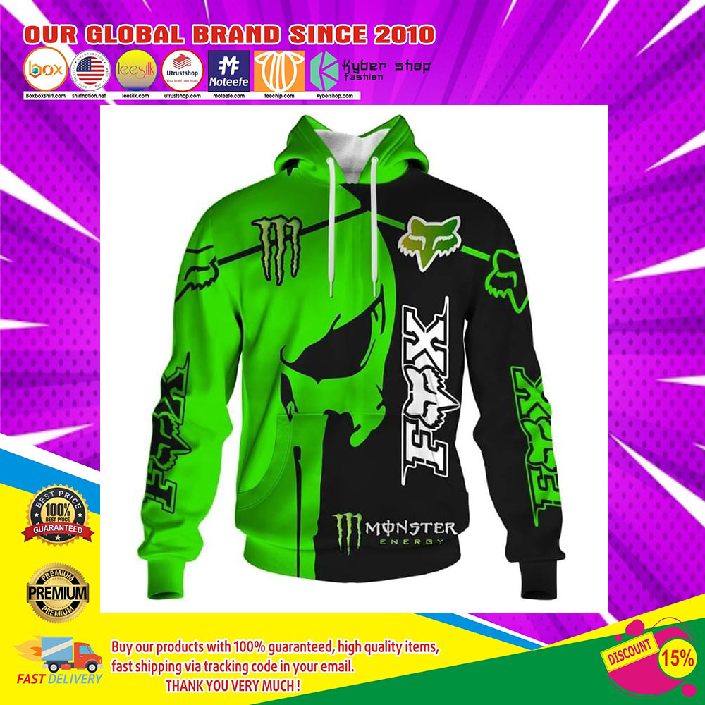 Monster Enegry Punisher skull 3d Over print hoodie3