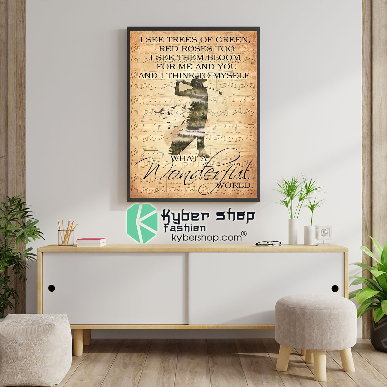 Golf I see trees of green red roses too I see them bloom for me and you poster 1