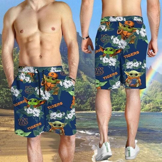 Auburn Tigers And Yoda Hawaiian And Beach Short3