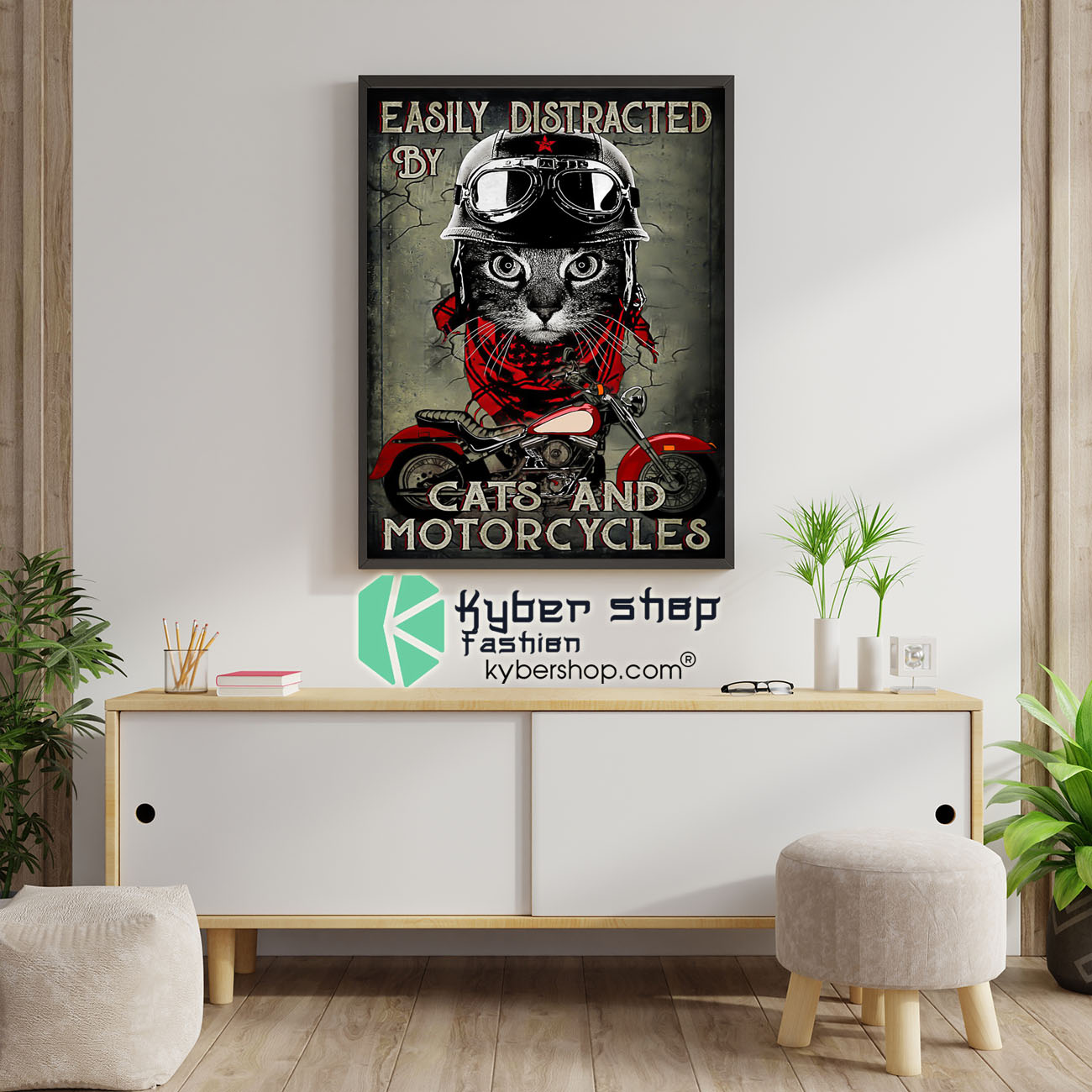 Easily distracted by cats and motorcycles poster 5