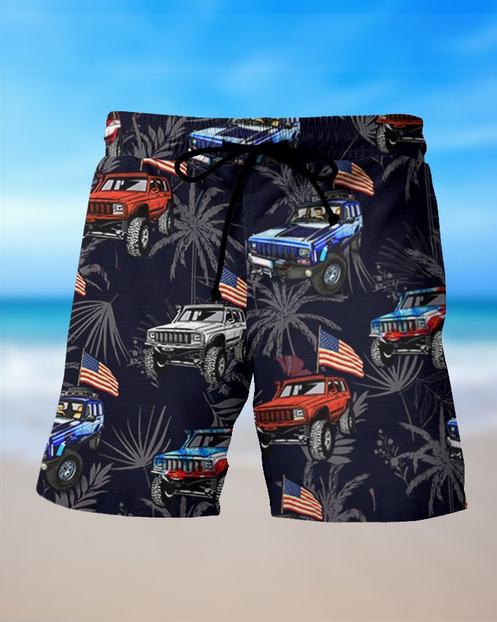 Jeep Cherokee XJ flag hawaiian shirt and short - LIMITED EDITION 3 10 Jeep Cherokee XJ flag hawaiian shirt and short 2 1