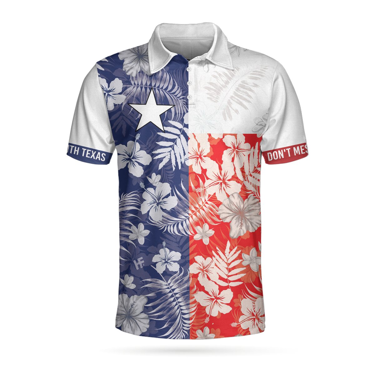 7 Dont Mess With Texas Flag Tropical Short Sleeve Polo Shirt 1