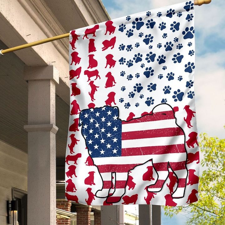Pug Amercian house flag and garden flag 1 Pug Amercian house flag and garden flag