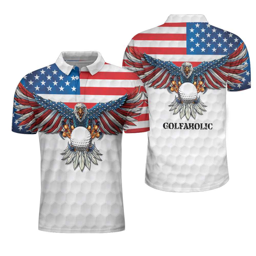 Golf American Flag Eagle Wings Polo Shirt - LIMITED EDITION 3 5 Golf American Flag Eagle Wings Polo Shirt 3