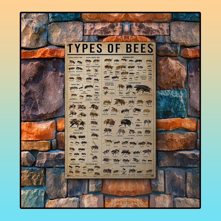 Types of bees metal sign 2 Types-of-bees-metal-sign1