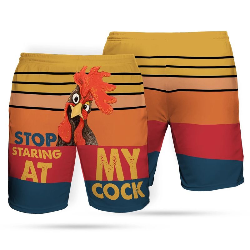 Chicken stop staring at my cock Beach hawaiian short