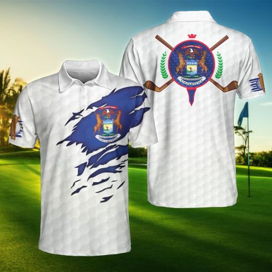 Michigan-Flag-Golfer-Unisex-Polo-Shirt