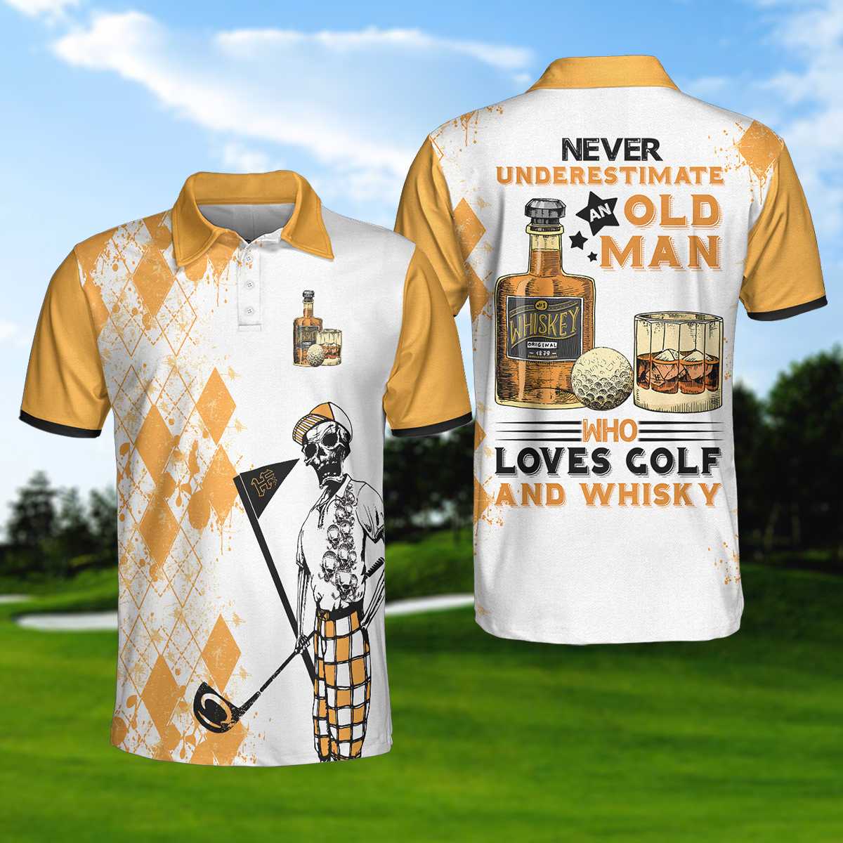 11 Never Underestimate An Old Man Who Loves Golf And Whisky Polo Shirt 1
