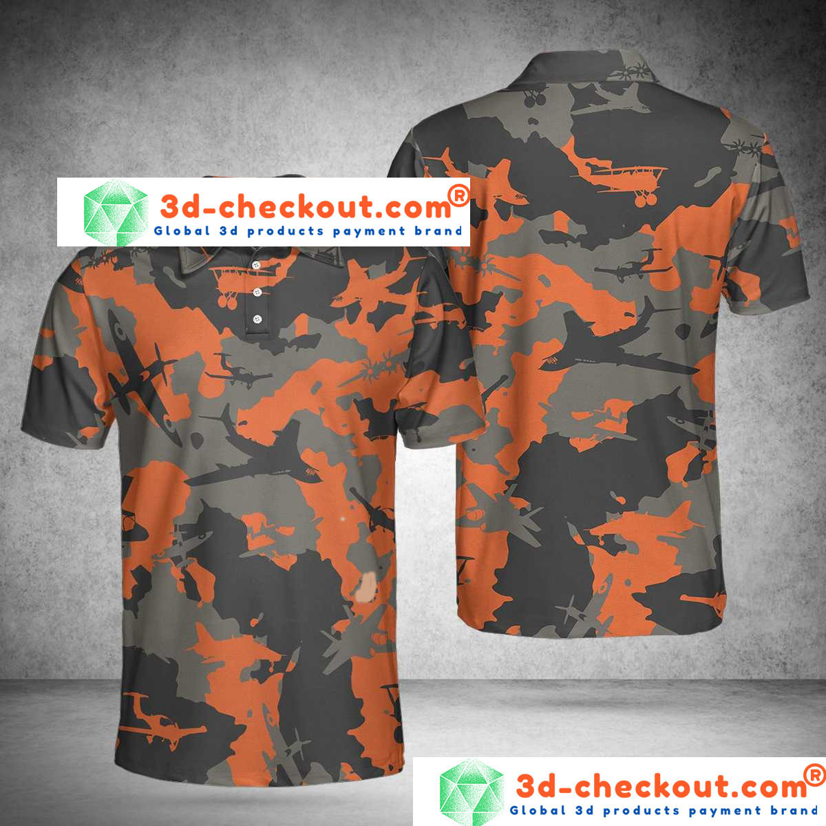 Aircraft orange polo shirt