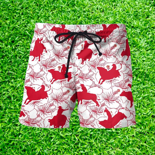 Bull Riding Red Hibiscus Hawaiian Shirt And Shorts 4 Bull Riding Red Hibiscus Hawaiian Shirt And Shorts removebg preview