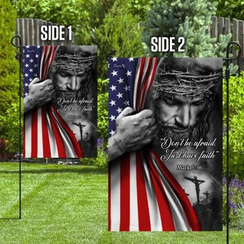 Jesus christian don't be afraid flag 2 Jesus christian dont be afraid flag