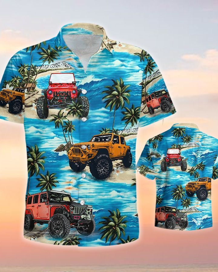 Jeep Watercolor Hawaiian Shirt 3 Jeep Watercolor Hawaiian Shirt2
