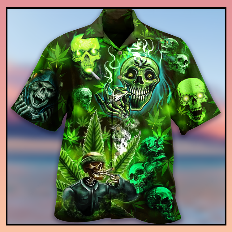 Skull smoke weed so high hawaiian shirt - LIMITED EDITION 4 15.3 1