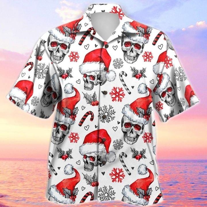 Skull Santa Clause Merry Christmas hawaiian shirt