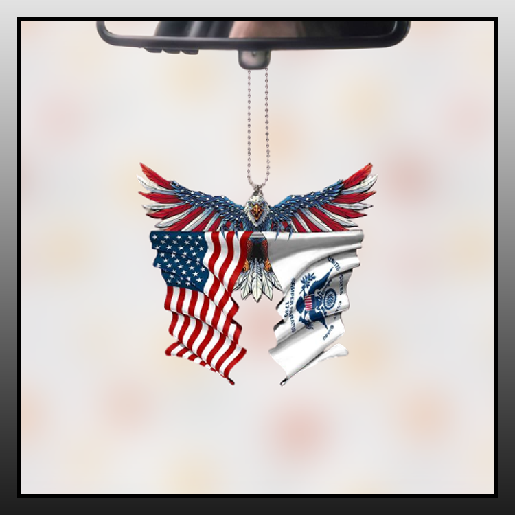 Confederate United States American Eagle flag car hanging ornament - LIMITED EDITION 4 2.2 1