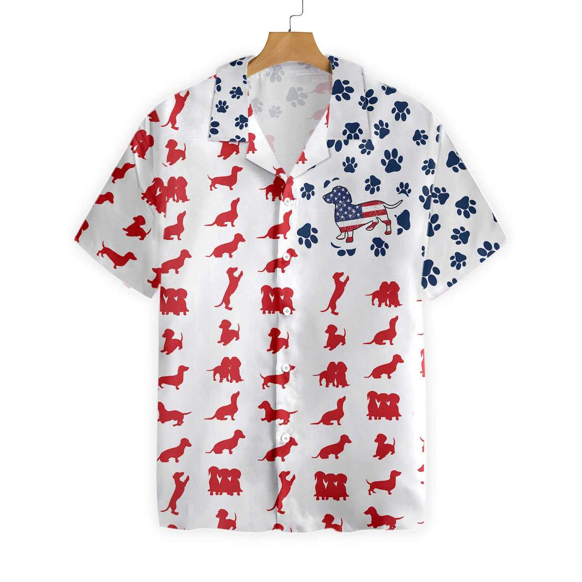 Dachshund American Flag Hawaiian Shirt