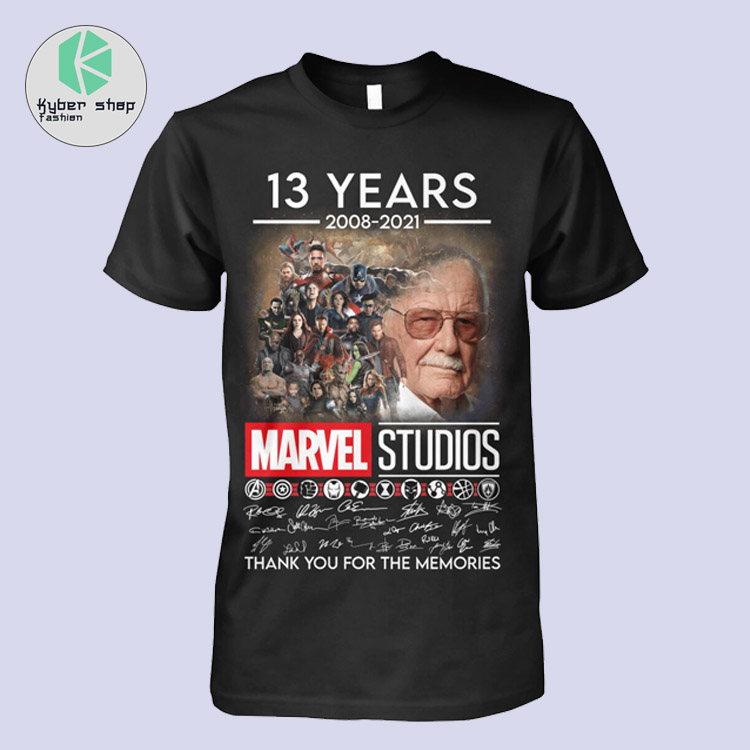 13 years 2008 2021 marvel studios thank you for the memories shirt 2