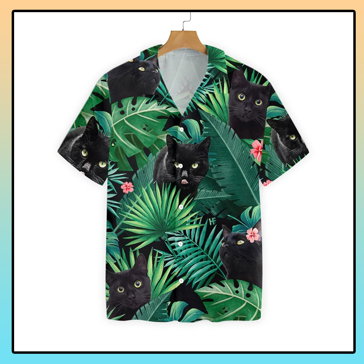 Tropical Black Cat Hawaiian Shirt 3 Tropical Black Cat Hawaiian Shirt4