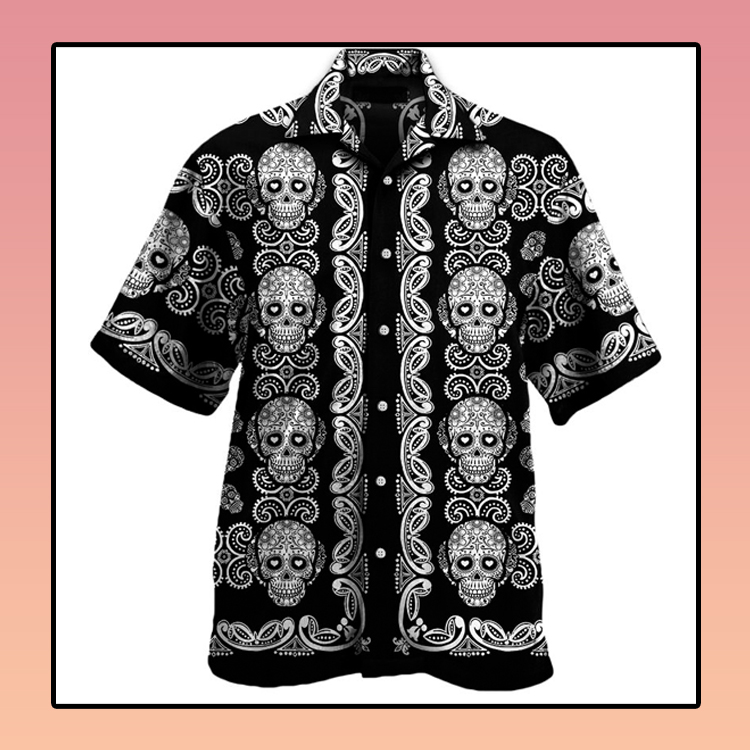 Sugar skull pattern all over print hawaii shirt 3 Sugar skull pattern all over print hawaii shirt3