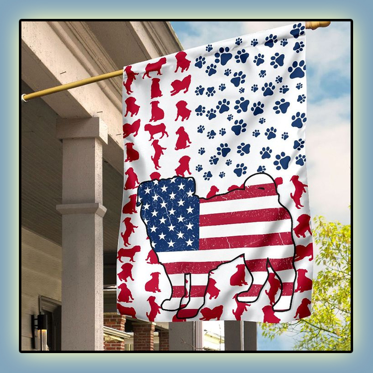 Pug Amercian house flag and garden flag 2 Pug Amercian house flag and garden flag1