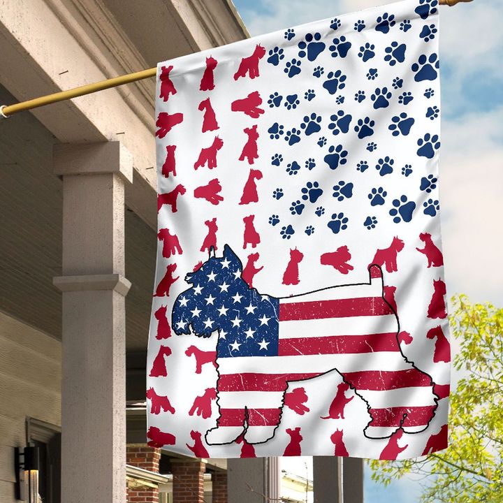 Schnauzer American house flag and garden flag
