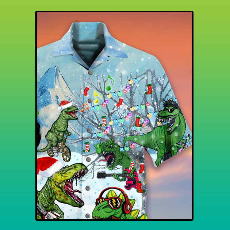 Dinosaur Merry Christmas hawaiian shirt 3 Dinosaur Merry Christmas hawaiian shirt5