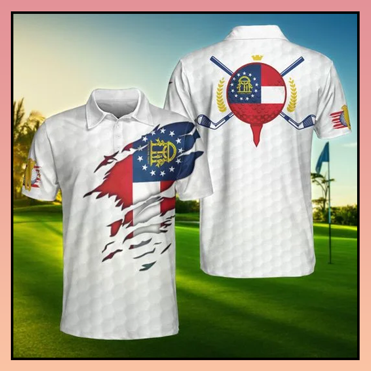 Georgia Flag Golfer Polo Shirt