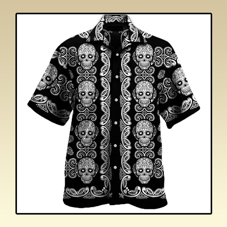 Sugar skull pattern all over print hawaii shirt 4 Sugar skull pattern all over print hawaii shirt2