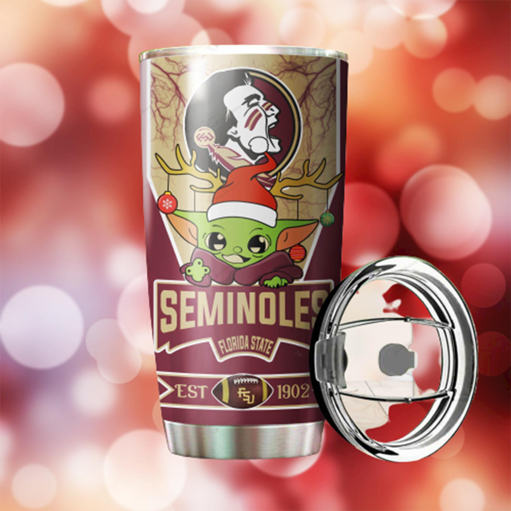 Florida State Seminoles NCAA Christmas Baby Yoda Tumbler 3 Florida State Seminoles NCAA Christmas Baby Yoda 20oz Tumbler6