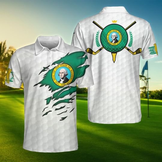 Washington Flag Golfer Unisex Polo Shirt 10 Washington-Flag-Golfer-Unisex-Polo-Shirt