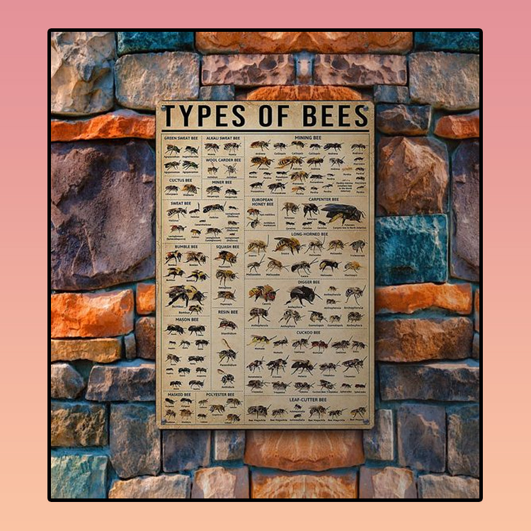 Types of bees metal sign 5 Types-of-bees-metal-sign2