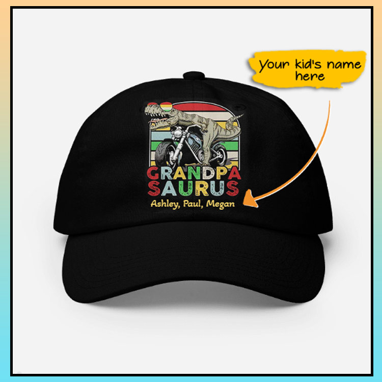 Dinosaur Grandpasaurus custom name cap - LIMITED EDITION 4 10 Dinosaur Grandpasaurus custom name cap 3 1