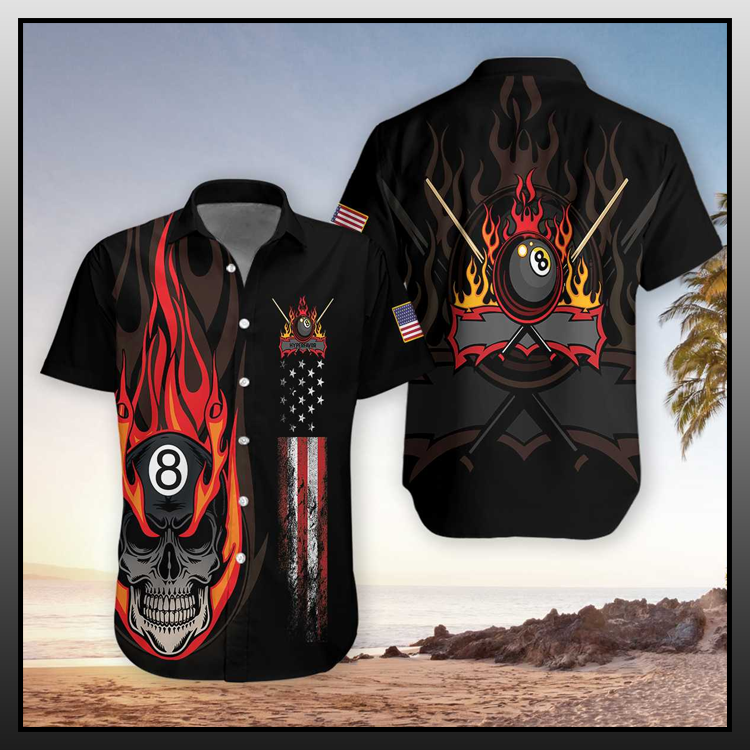 Flame Skull Billiard Pool Hawaiian Shirt - LIMITED EDITION 2 3.2-3