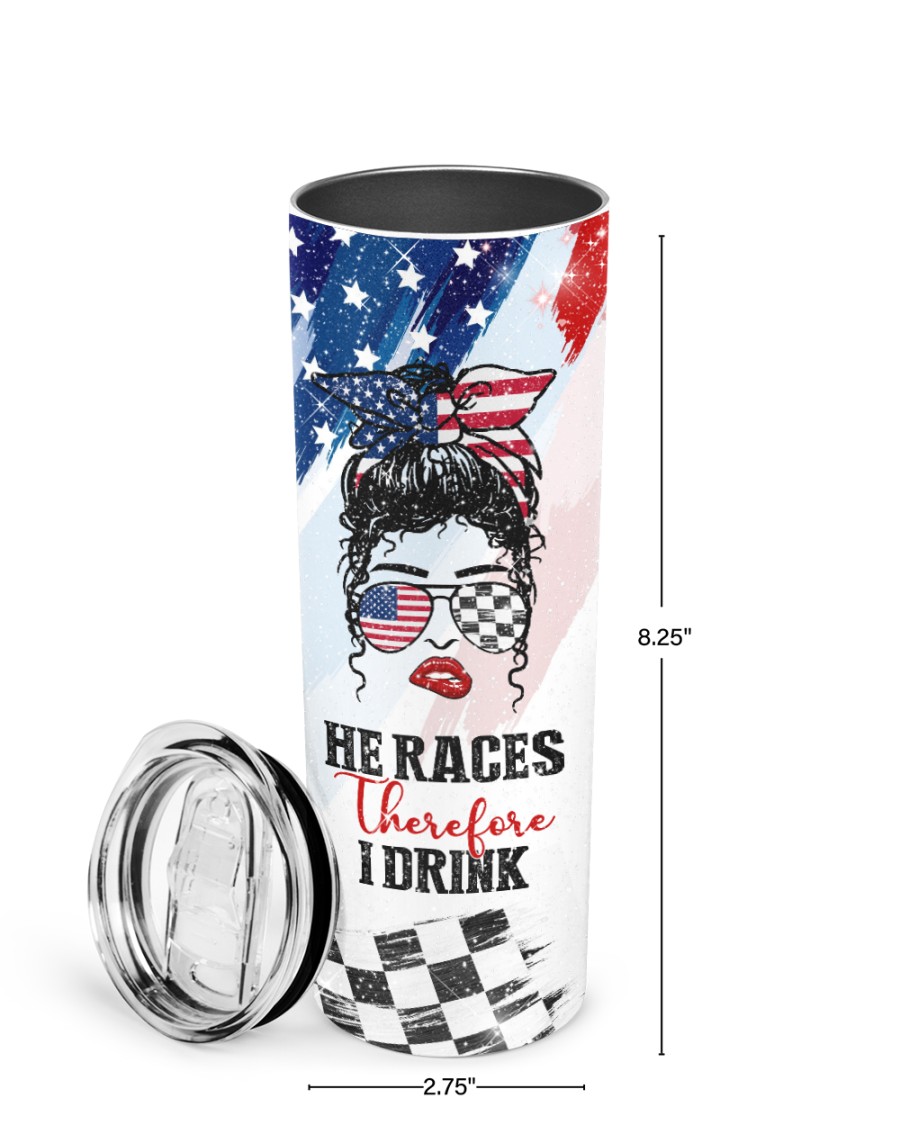 He races therefore I drink glitter tumbler - LIMITED EDITION 4 1 He races therefore I drink glitter tumbler 2