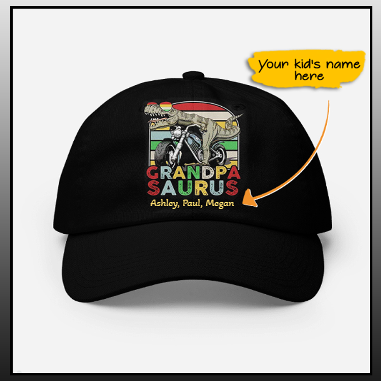 Dinosaur Grandpasaurus custom name cap - LIMITED EDITION 5 10 Dinosaur Grandpasaurus custom name cap 4 1