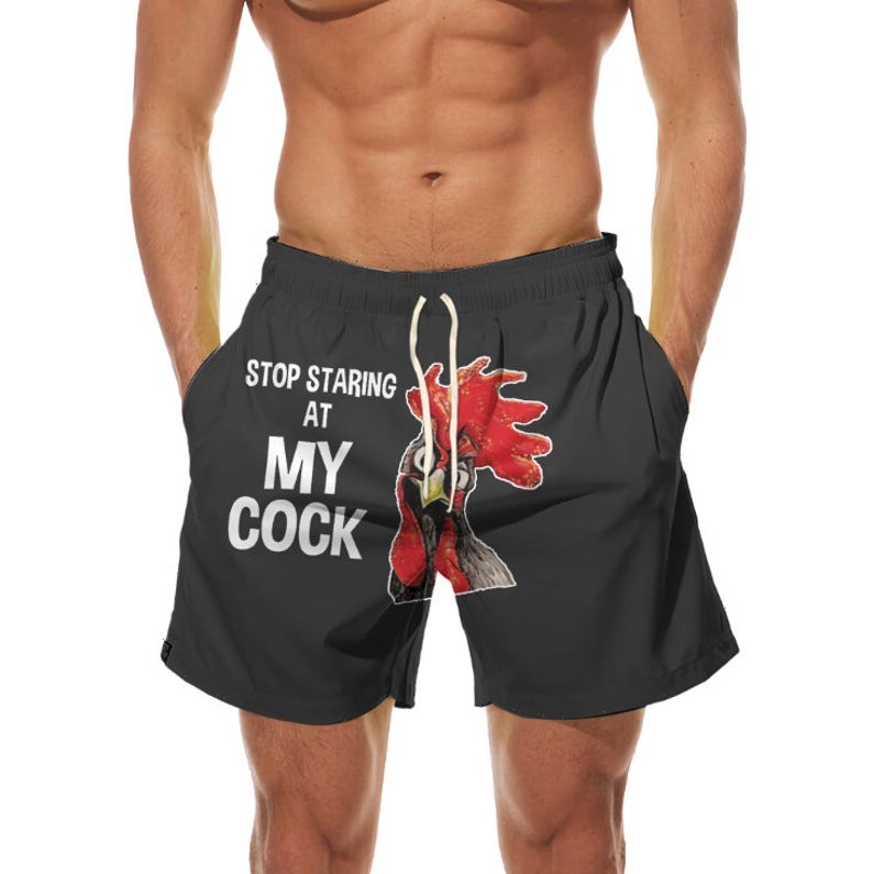 Chicken stop staring at my cock short pants