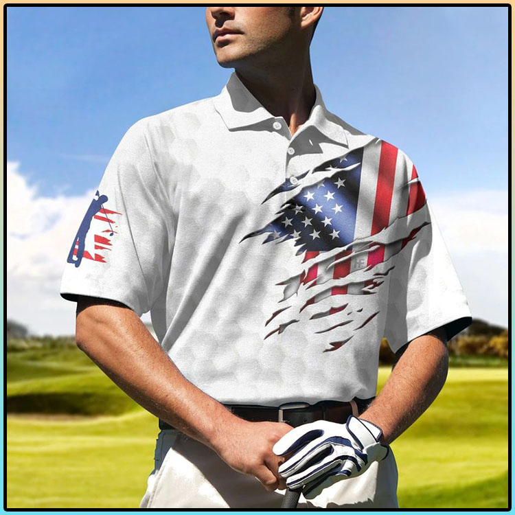 Golf American Flag Polo Shirt