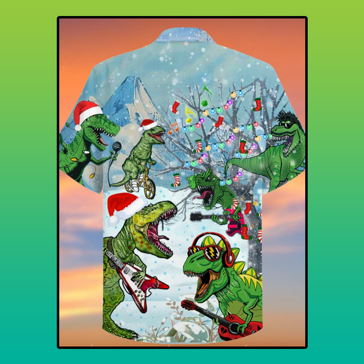 Dinosaur Merry Christmas hawaiian shirt 4 Dinosaur Merry Christmas hawaiian shirt4