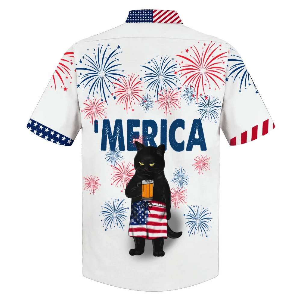 American Black Cat Drink Beer Hawaiian Shirt And Short 3 American Black Cat Drink Beer Hawaiian Shirt And Short1