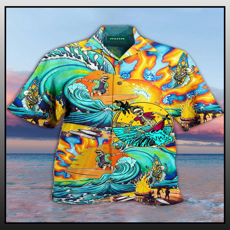 Skeleton Surfing hawaiian shirt - LIMITED EDITION 5 5 Skeleton Surfing hawaiian shirt 3 1