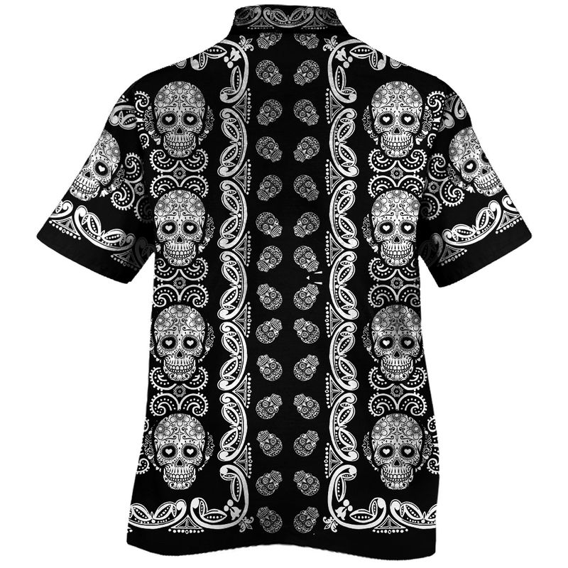 Sugar skull pattern all over print hawaii shirt 5 Sugar skull pattern all over print hawaii shirt4