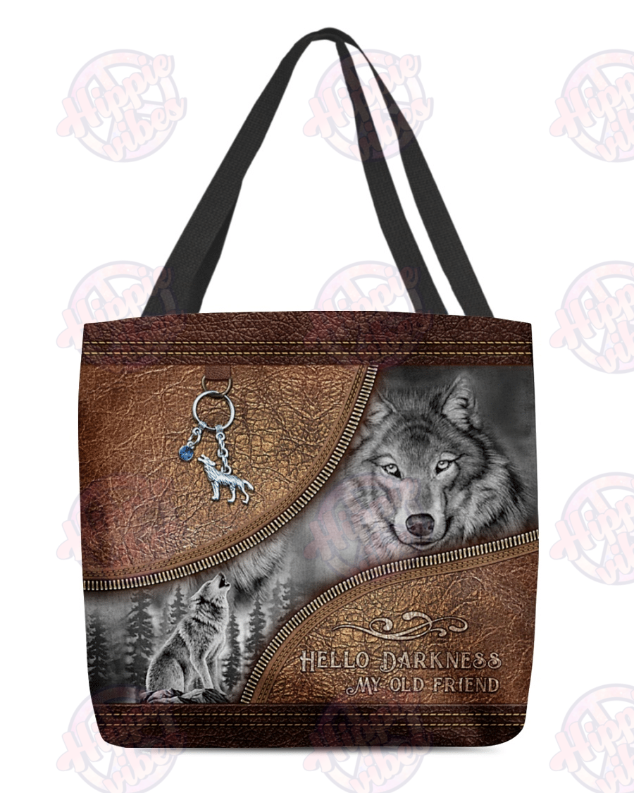 Wolf Hello Darkness My Old Friend All Over Tole bag 4 Wolf Hello Darkness My Old Friend All Over Tole bag2