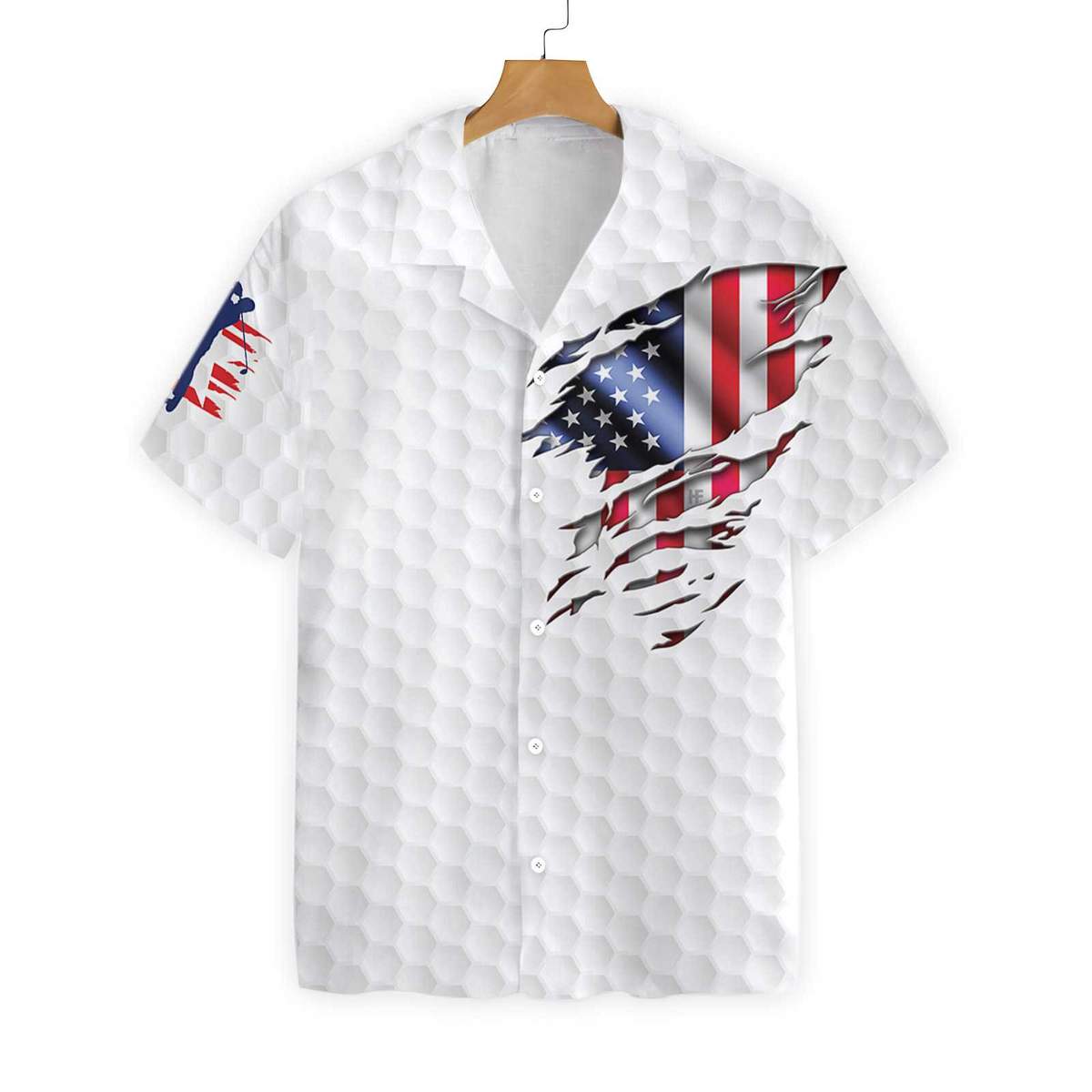 Golf American Flag Hawaiian Shirt