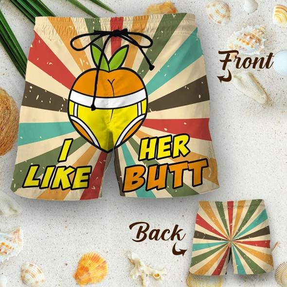 I like her butt I like his beard couple short pants 2 I like her butt I like his beard couple short pants1