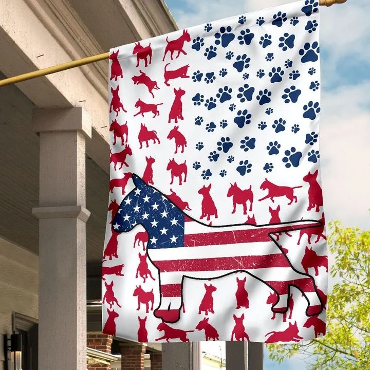 Bulldog American house and garden flag