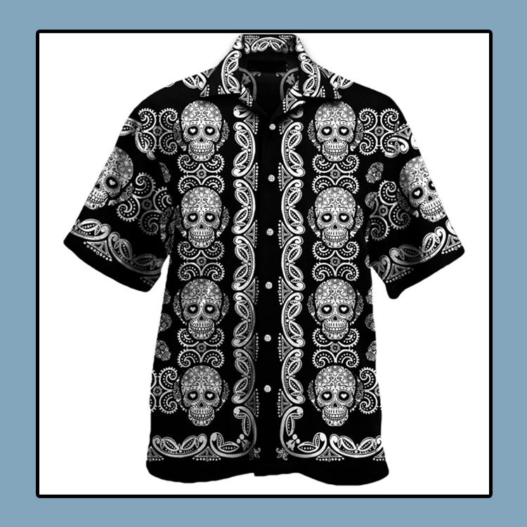Sugar skull pattern all over print hawaii shirt 2 Sugar skull pattern all over print hawaii shirt1