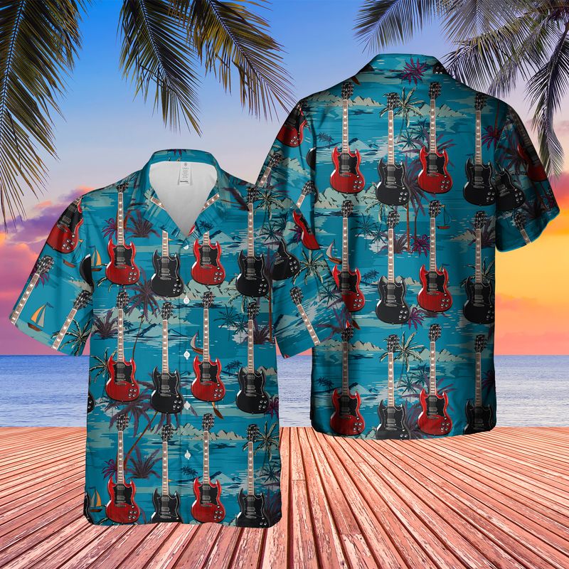 Gibson SG Standard Electric Guitar Hawaiian Shirt 5 Gibson SG Standard Electric Guitar Hawaiian Shirt