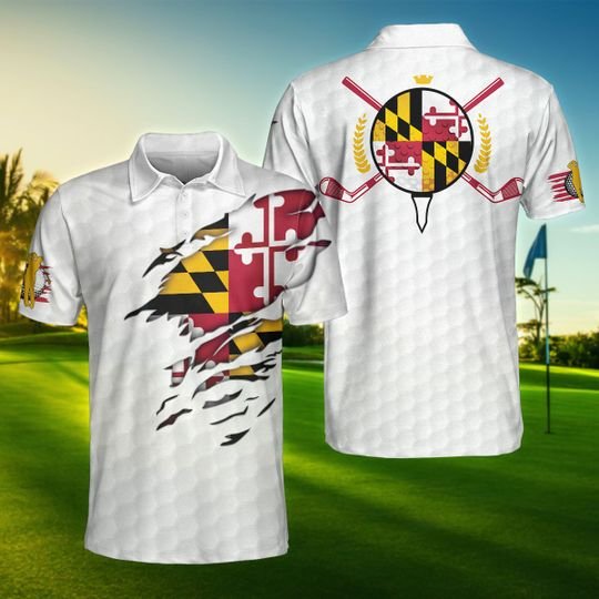 Maryland-Flag-Golfer-Unisex-Polo-Shirt