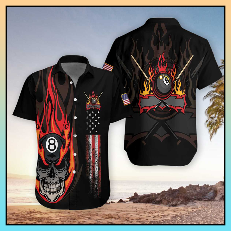 Flame Skull Billiard Pool Hawaiian Shirt - LIMITED EDITION 3 3.3-2