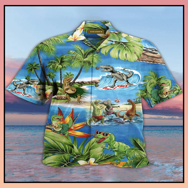 Dinosaur Coconut tree hawaiian shirt - LIMITED EDITION 5 4 Dinosaur Coconut tree hawaiian shirt 3 1